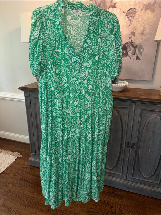 crown & ivy Dresses & Skirts - crown & ivy Green and White Floral Maxi Dress